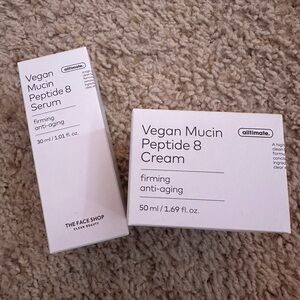 The face shop vegan mucin peptide 8 serum and cream bundle